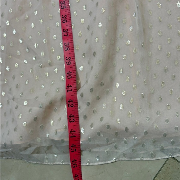 ⭐️ Jill Stuart Strapless Light Peach Silk Gown with Silver Accents - size 8 - Picture 5 of 13